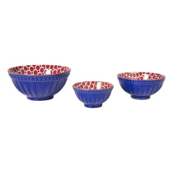 Xenos Tapasservies|Schalen-Schaaltje Anne middel - rood/blauw - ø12.3x5.8 cm