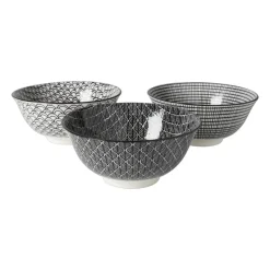 Xenos Schalen-Schaaltje black print blaadjes - ø16x6.5 cm