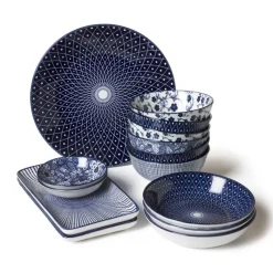 Xenos Tapasservies|Schalen-Schaaltje blue print - botanic - ⌀14 cm