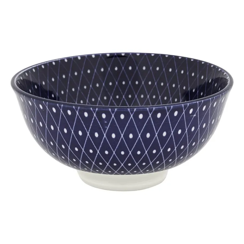 Xenos Schalen|Kommen-Schaaltje blue print - diamonds - ⌀12 cm