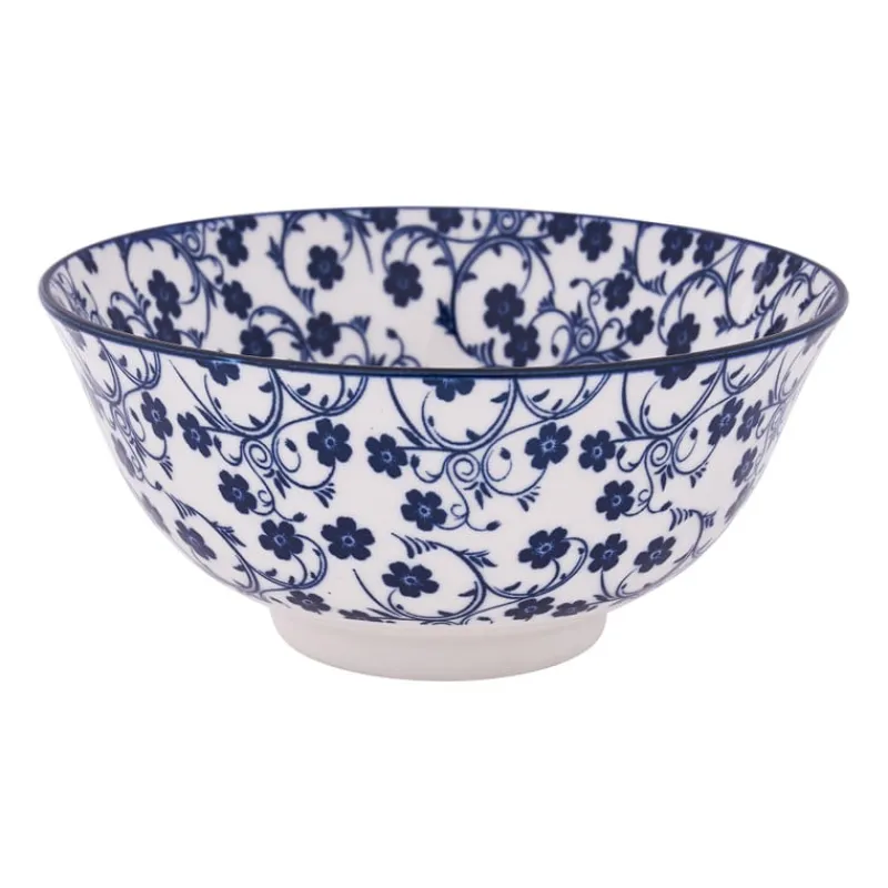 Xenos Schalen|Kommen-Schaaltje blue print - flowers - ⌀15 cm