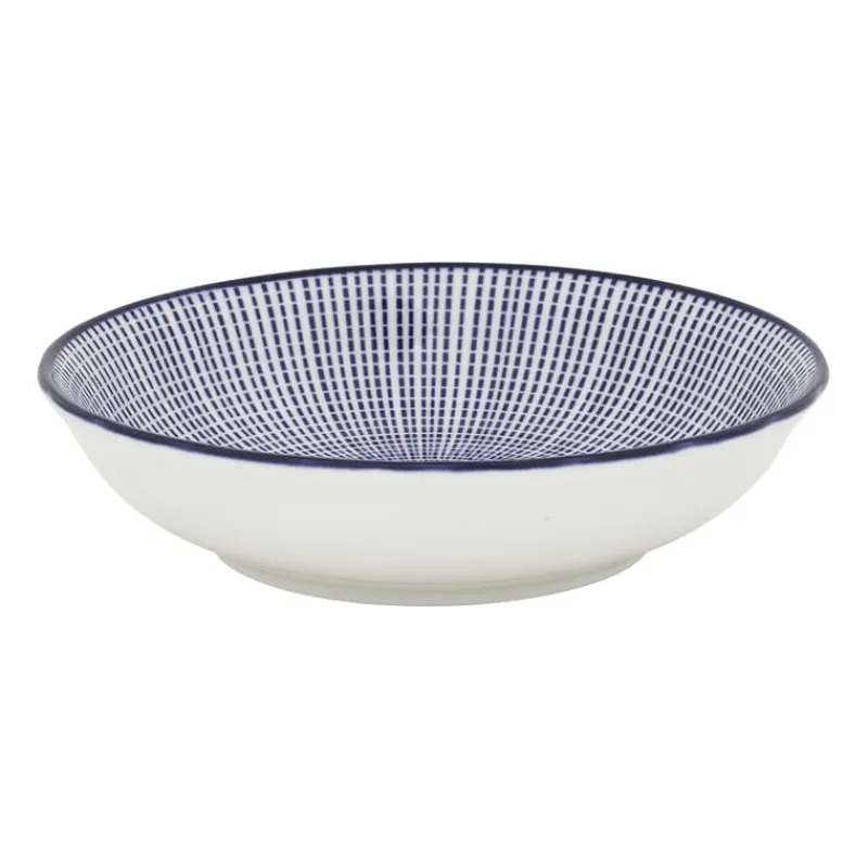 Xenos Tapasservies|Schalen-Schaaltje blue print - stripes - ⌀14 cm