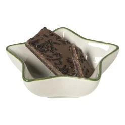 Xenos Schalen-Schaaltje candy cane - wit/groen - ø8.5x3 cm