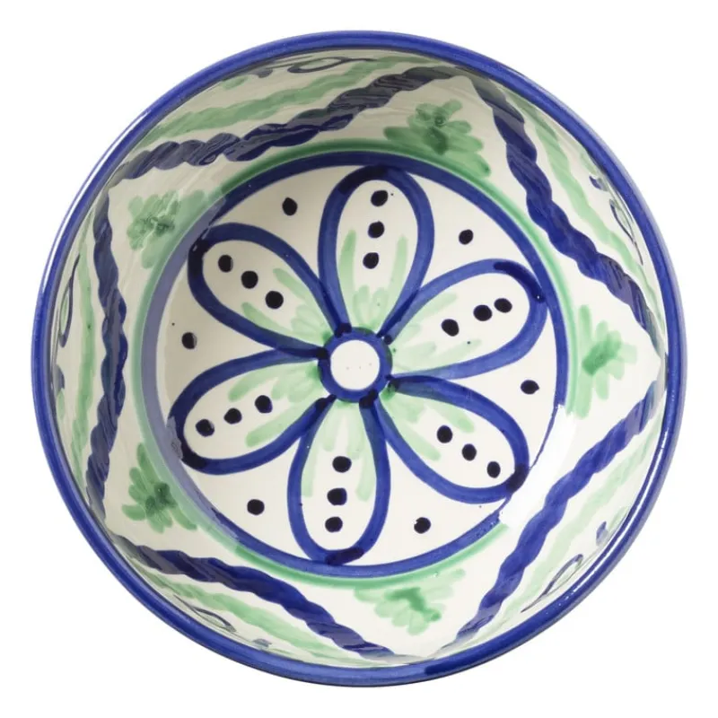 Xenos Schalen-Schaaltje flor - groen/blauw - ø20 cm