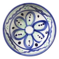 Xenos Schalen-Schaaltje flor plat - groen/blauw - ø10 cm