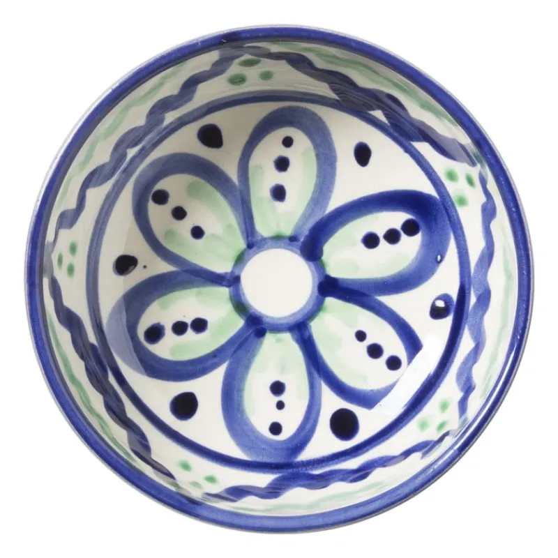 Xenos Schalen-Schaaltje flor plat - groen/blauw - ø10 cm