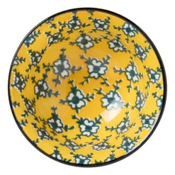 Xenos Tapasservies|Schalen-Schaaltje Leyla - geel/zwart - ø9.2x4.8 cm
