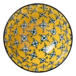 Xenos Tapasservies|Schalen-Schaaltje Leyla - geel/zwart - ø12.3x5.8 cm