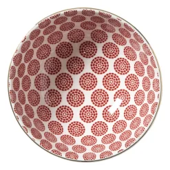 Xenos Schalen-Schaaltje Mirna bloem klein - rood/wit - ø12x5.8 cm