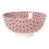 Xenos Schalen-Schaaltje Mirna ruit klein - rood/wit - ø12x5.8 cm