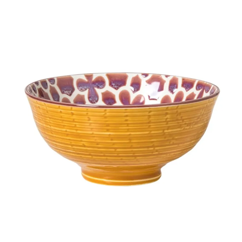Xenos Tapasservies|Schalen-Schaaltje Nore middel - paars/geel - ø12.3x5.8 cm