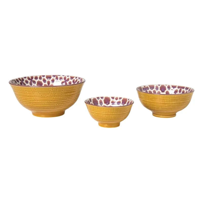 Xenos Tapasservies|Schalen-Schaaltje Nore middel - paars/geel - ø12.3x5.8 cm