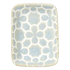 Xenos Sushi Servies|Tapasservies-Schaaltje Nori rechthoekig - lichtblauw/wit - 2x10x7.5 cm