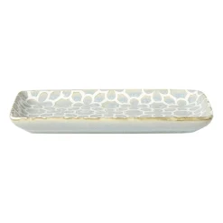 Xenos Sushi Servies|Tapasservies-Schaaltje Nori rechthoekig - lichtblauw/wit - 2x20.5x11 cm