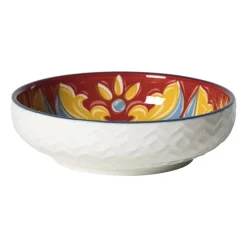 Xenos Tapasservies|Schalen-Schaaltje Pablo middel - rood/blauw - ø12.2x2.5 cm
