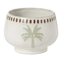 Xenos Schalen-Schaaltje palmboom - beige/groen - ø11.15x8.5 cm