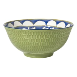 Xenos Tapasservies|Schalen-Schaaltje Rene groot - groen/blauw - ø15.8x7.3 cm