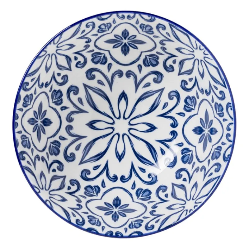 Xenos Tapasservies|Schalen-Schaaltje Sen - blauw/geel - ø15.8x7.3 cm