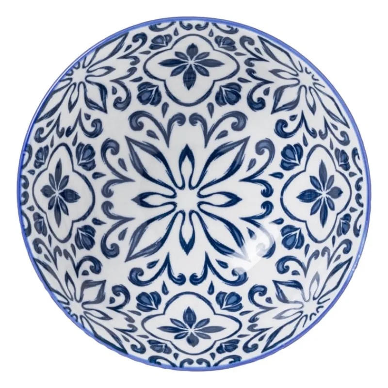 Xenos Tapasservies|Schalen-Schaaltje Sen - blauw/geel - ø12.3x5.8 cm