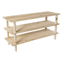 Xenos Schoenenrek-Schoenenrek 3-laags - hout - 40x77x26 cm