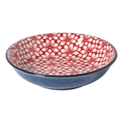 Xenos Tapasservies|Schalen-Schoteltje Amily - donkerblauw/rood - ø9.7x2 cm