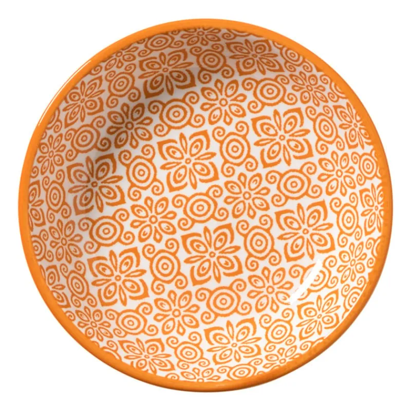 Xenos Tapasservies|Schalen-Schoteltje Anke - groen/oranje - ø9.7x2 cm