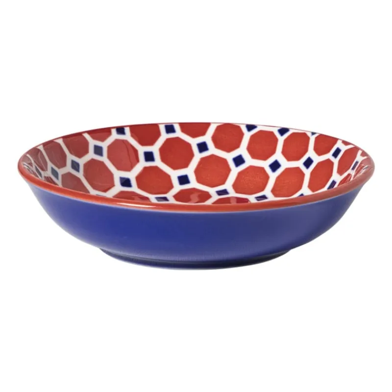 Xenos Thee Accessoires|Schalen-Schoteltje Anne - rood/blauw - ø9.7x2 cm