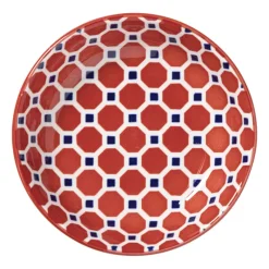 Xenos Thee Accessoires|Schalen-Schoteltje Anne - rood/blauw - ø9.7x2 cm