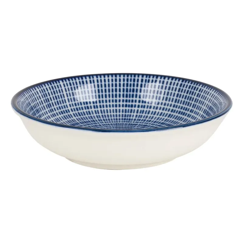 Xenos Sushi Servies|Tapasservies-Schoteltje blue print - stripes - ⌀9.5 cm