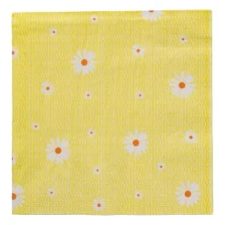 Xenos Servetten-Servet bloem - geel/oranje - set van 12 - 33x33 cm