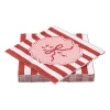 Xenos Kertservetten-Servet candy cane - roze/rood - 33x33 cm