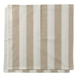 Xenos Servetten|Kertservetten-Servet gestreept - wit/beige - set van 2 - 40x40 cm