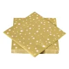 Xenos Kertservetten-Servet sterren - wit/goud - 33x33 cm