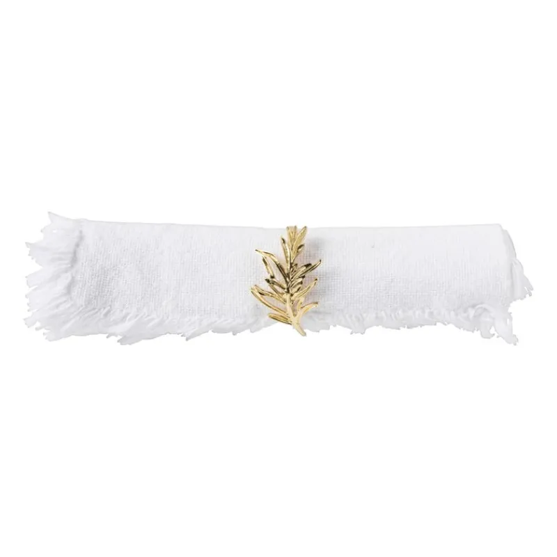 Xenos Servetten|Servetringen-Servetring Leafs - goudkleurig - ø4x3.5 cm