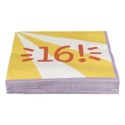 Xenos Papieren Servetten|Verjaardagen-Servetten 16 jaar - 20 stuks