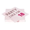 Xenos Papieren Servetten|Verjaardagen-Servetten 18 jaar - roze - set van 20