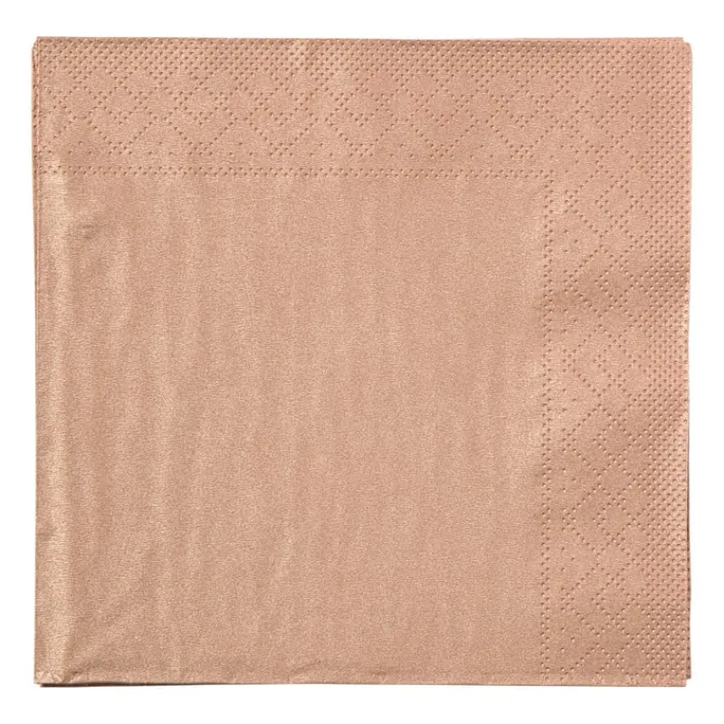 Xenos Papieren Servetten|Servetten-Servetten - roségoudkleurig - set van 20