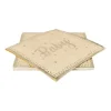 Xenos Papieren Servetten|Babyshower-Servetten baby - goudkleurig - set van 16