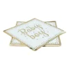 Xenos Papieren Servetten|Babyshower-Servetten baby boy - blauw/goudkleurig - set van 8