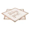 Xenos Papieren Servetten|Babyshower-Servetten baby girl - roze/goudkleurig - set van 16