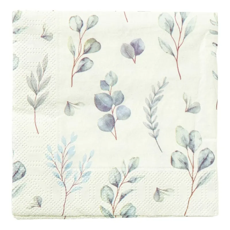 Xenos Papieren Servetten|Servetten-Servetten botanisch - 24x24 cm - set van 20