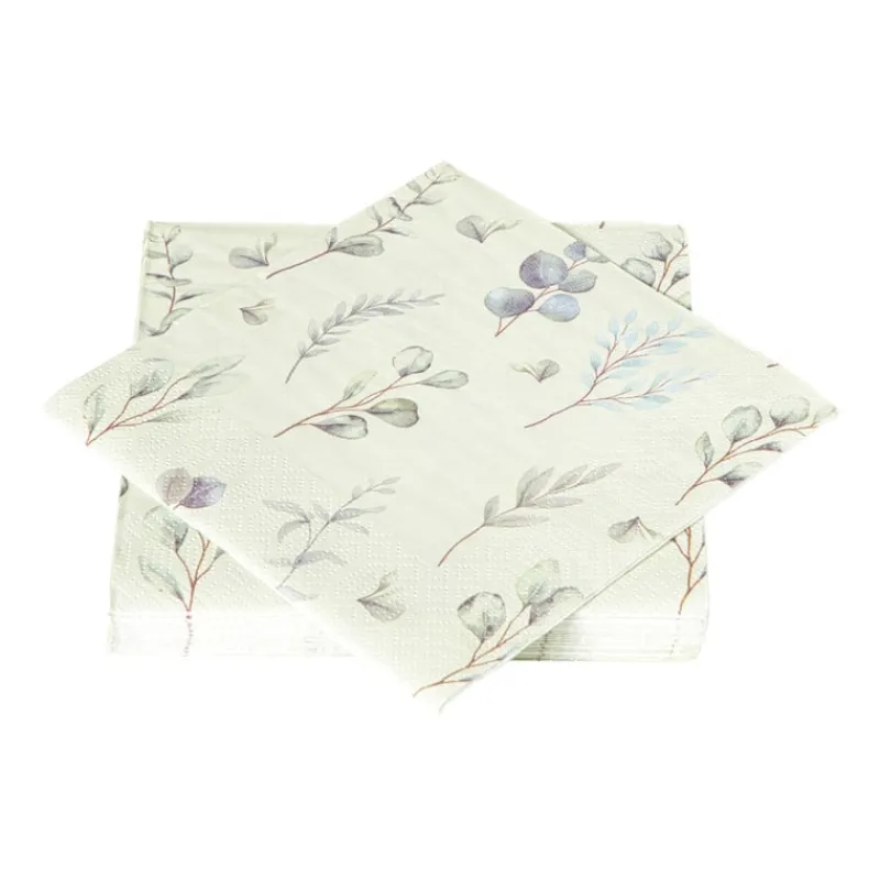 Xenos Papieren Servetten|Servetten-Servetten botanisch - 33x33 cm - set van 20