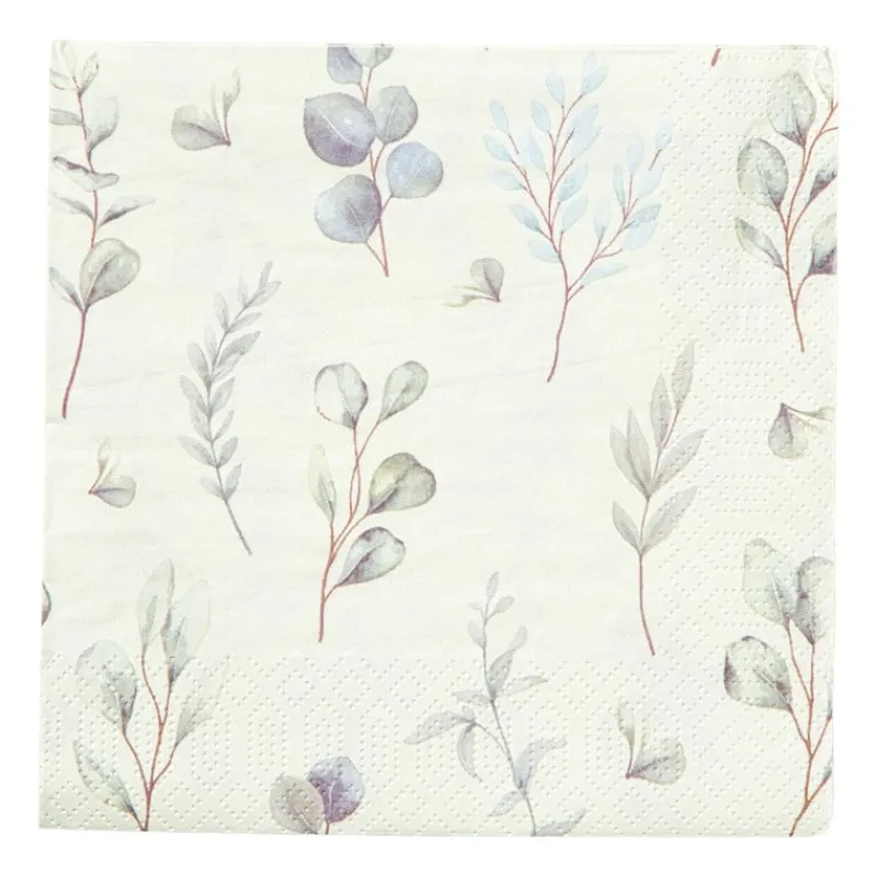 Xenos Papieren Servetten|Servetten-Servetten botanisch - 33x33 cm - set van 20