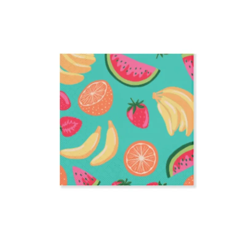 Xenos Papieren Servetten-Servetten fruitprint - multikleur - set van 20