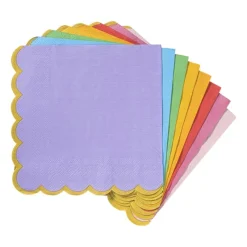 Xenos Papieren Servetten-Servetten kartelrandje - multikleur - set van 16