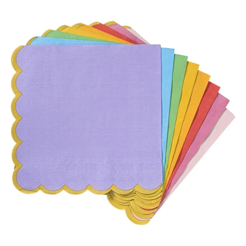 Xenos Papieren Servetten-Servetten kartelrandje - multikleur - set van 16