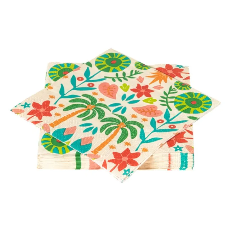 Xenos Papieren Servetten|Servetten-Servetten tropical - 33x33 cm - set van 20