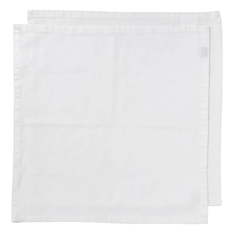 Xenos Servetten|Kertservetten-Servetten wit - set van 2 - 40x40 cm