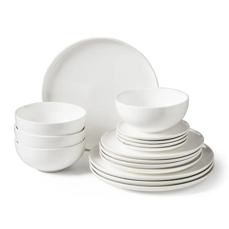Xenos Serviessets-Serviesset - 16 delig - rond - wit - 4 persoons