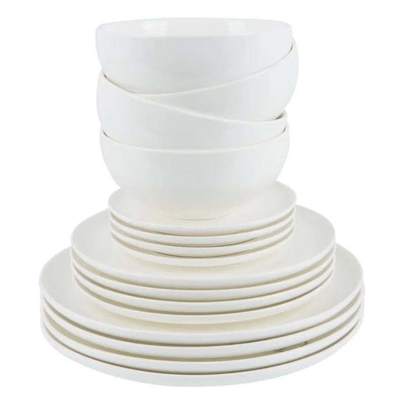 Xenos Serviessets-Serviesset - 16 delig - rond - wit - 4 persoons